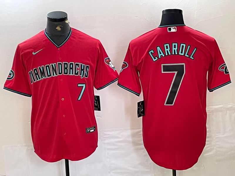 Men Arizona Diamondback #7 Carroll Red Game 2025 Nike MLB Jersey style 1->arizona diamondback->MLB Jersey